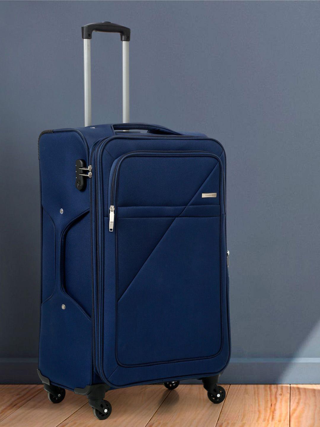 teakwood leathers soft-sided large trolley suitcase