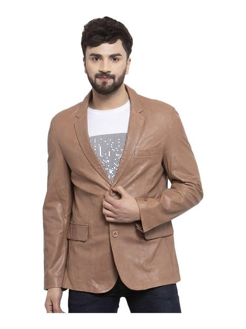 teakwood leathers tan comfort fit jacket