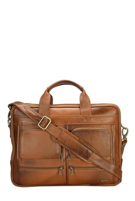 teakwood leathers tan faded leather laptop messenger bag