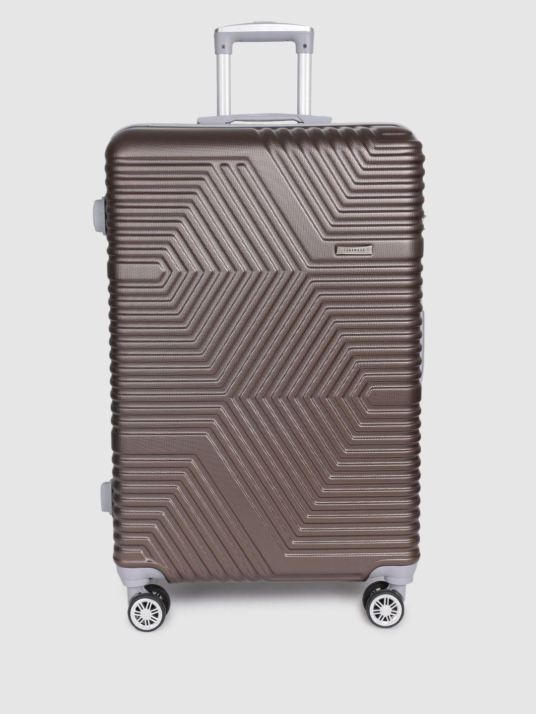 teakwood leathers textured hard-sided large suitcase trolley bag 95.5 l