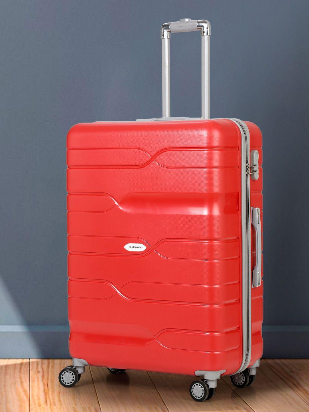 teakwood leathers textured hard-sided large trolley suitcase 95.5 l
