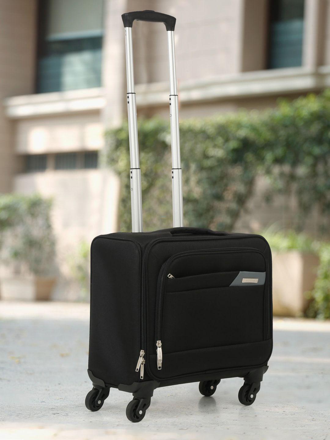 teakwood leathers textured hard-sided medium trolley suitcase