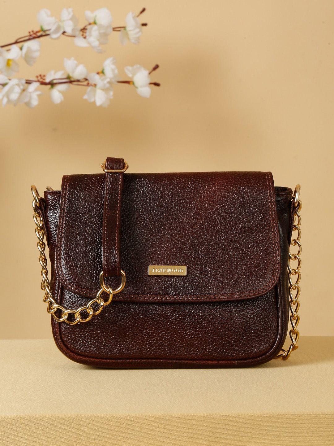 teakwood leathers textured leather structured sling bag