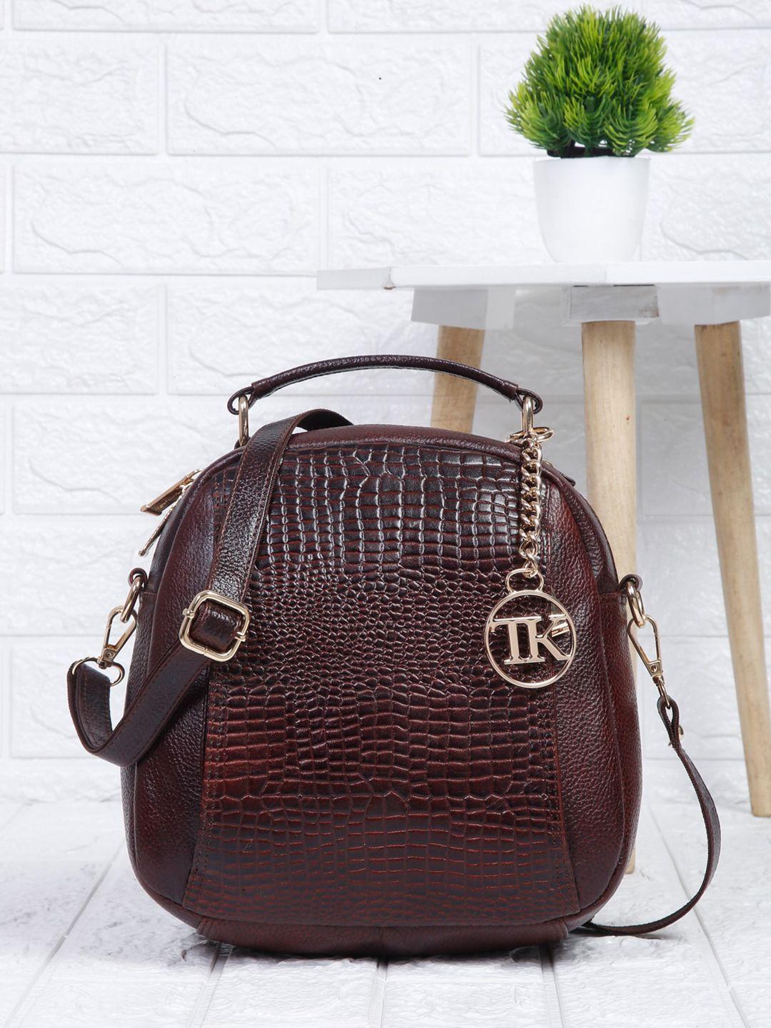 teakwood leathers textured non padded backpack