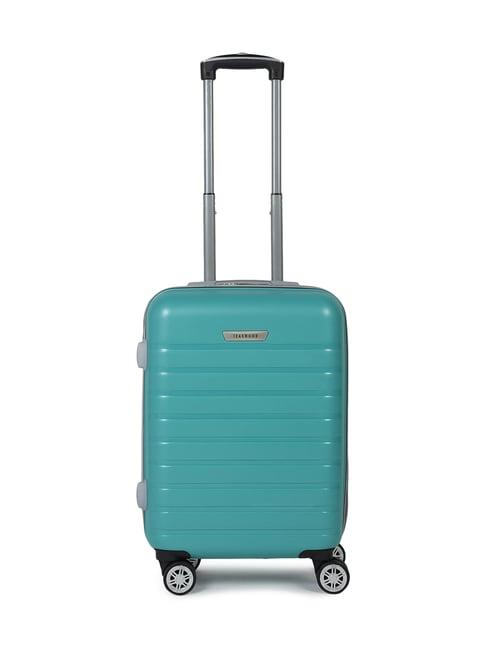 teakwood leathers turquoise textured hard case trolley bag - 32.2ltrs