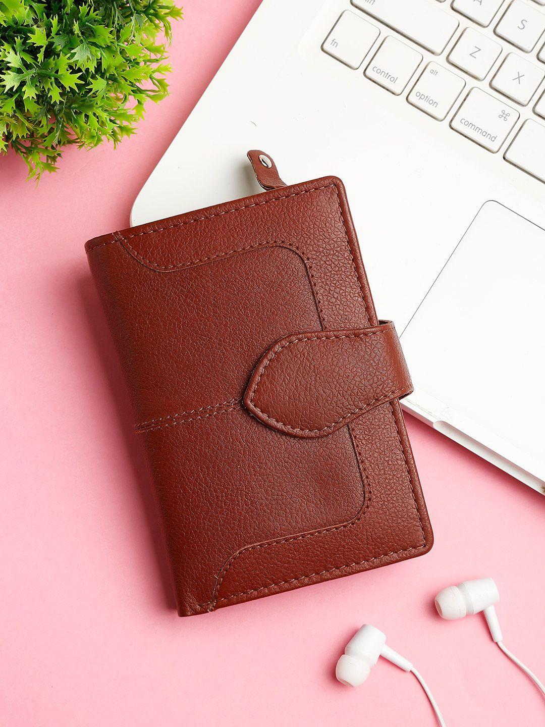 teakwood leathers women red textured leather two fold wallet