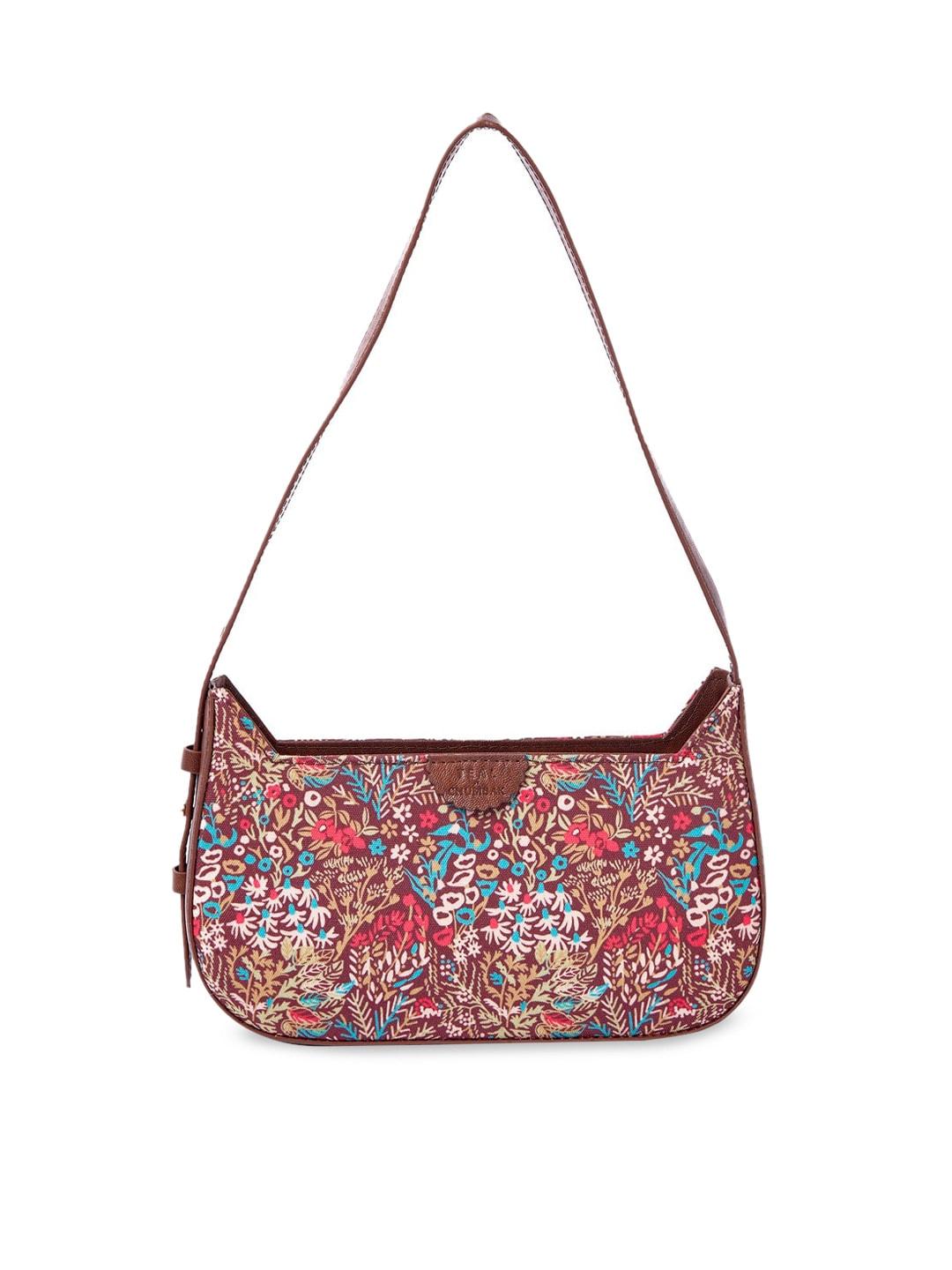 teal by chumbak floral printed structured sling bag