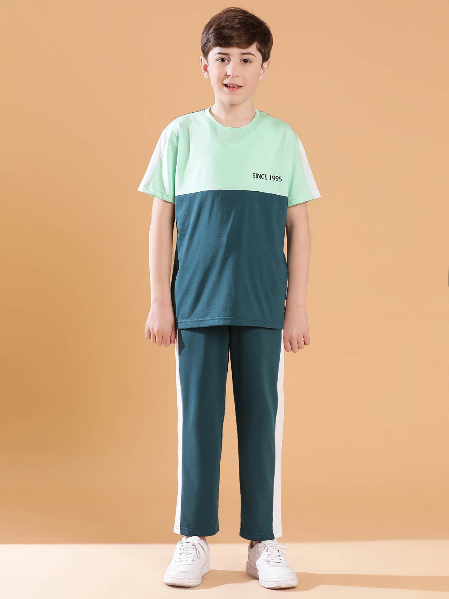 teal & green boys cotton night suits