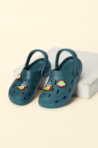 teal applique casual boys clog shoes