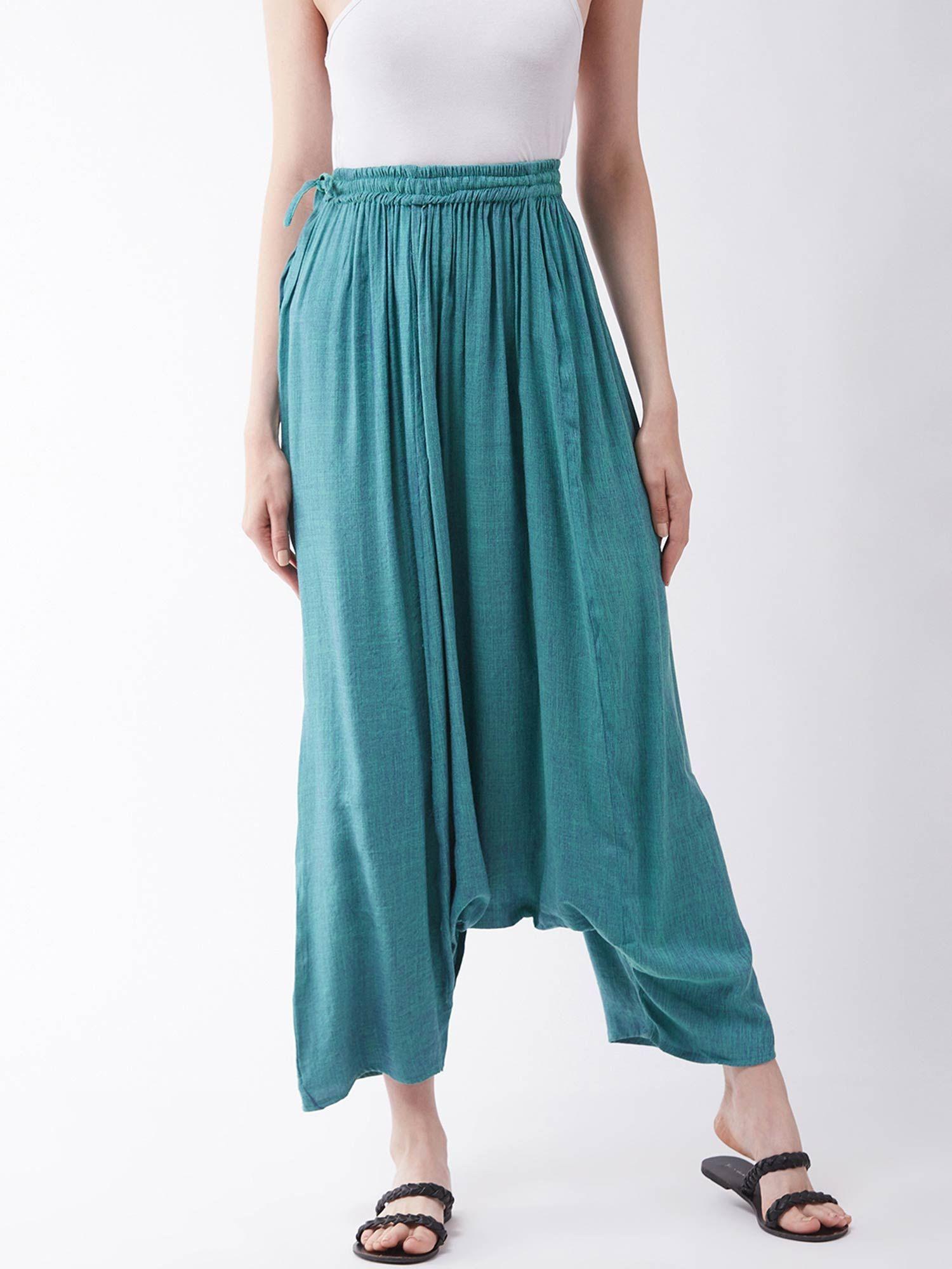 teal blue harem pant