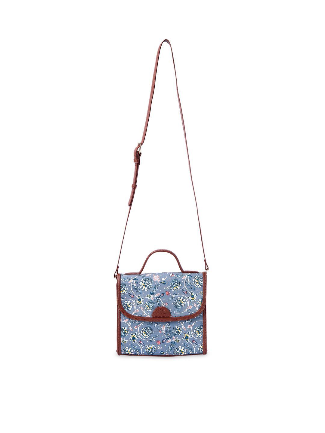 teal by chumbak floral printed sling bag