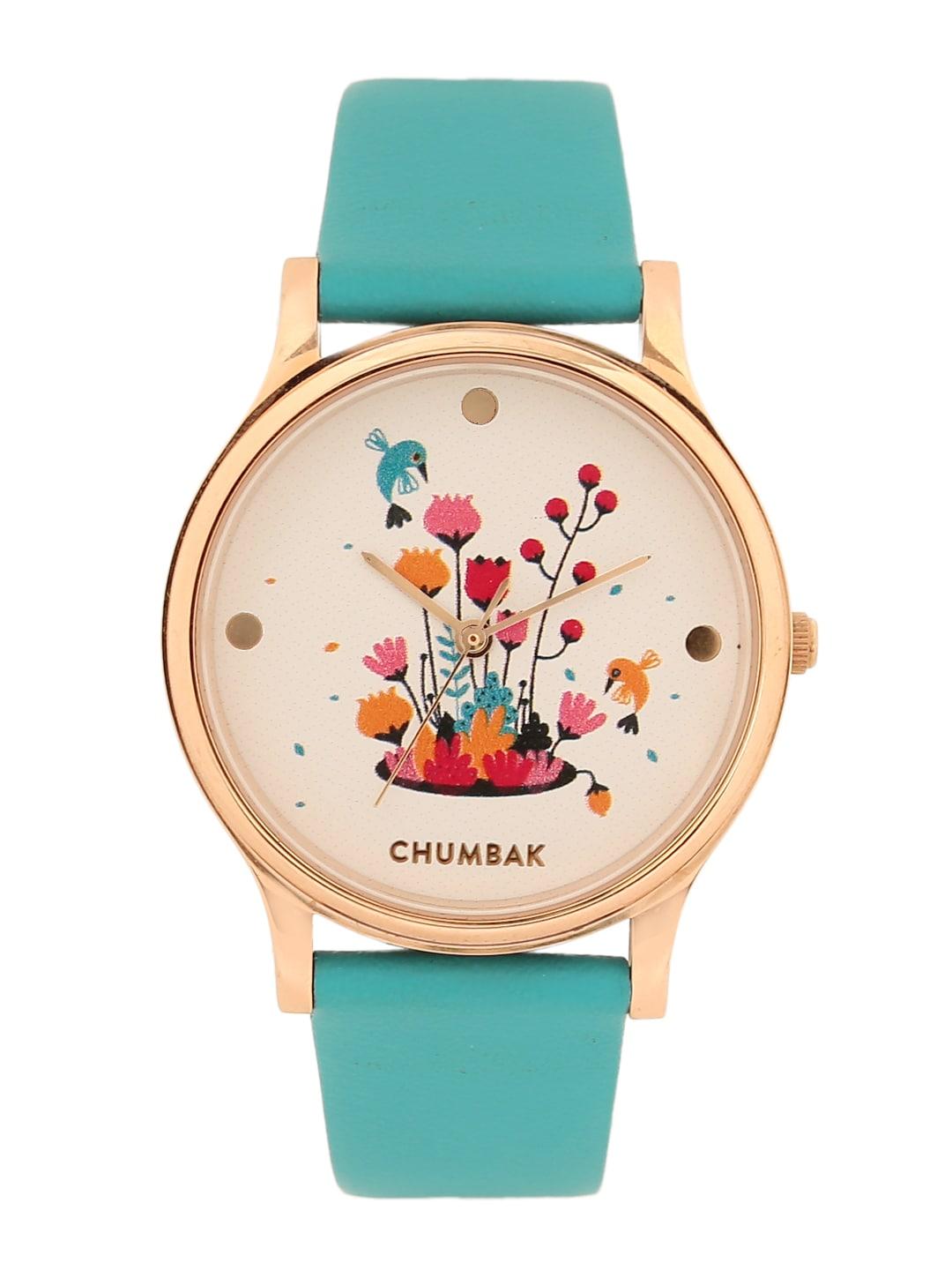 teal by chumbak women cream-coloured analogue watch 8907605085581