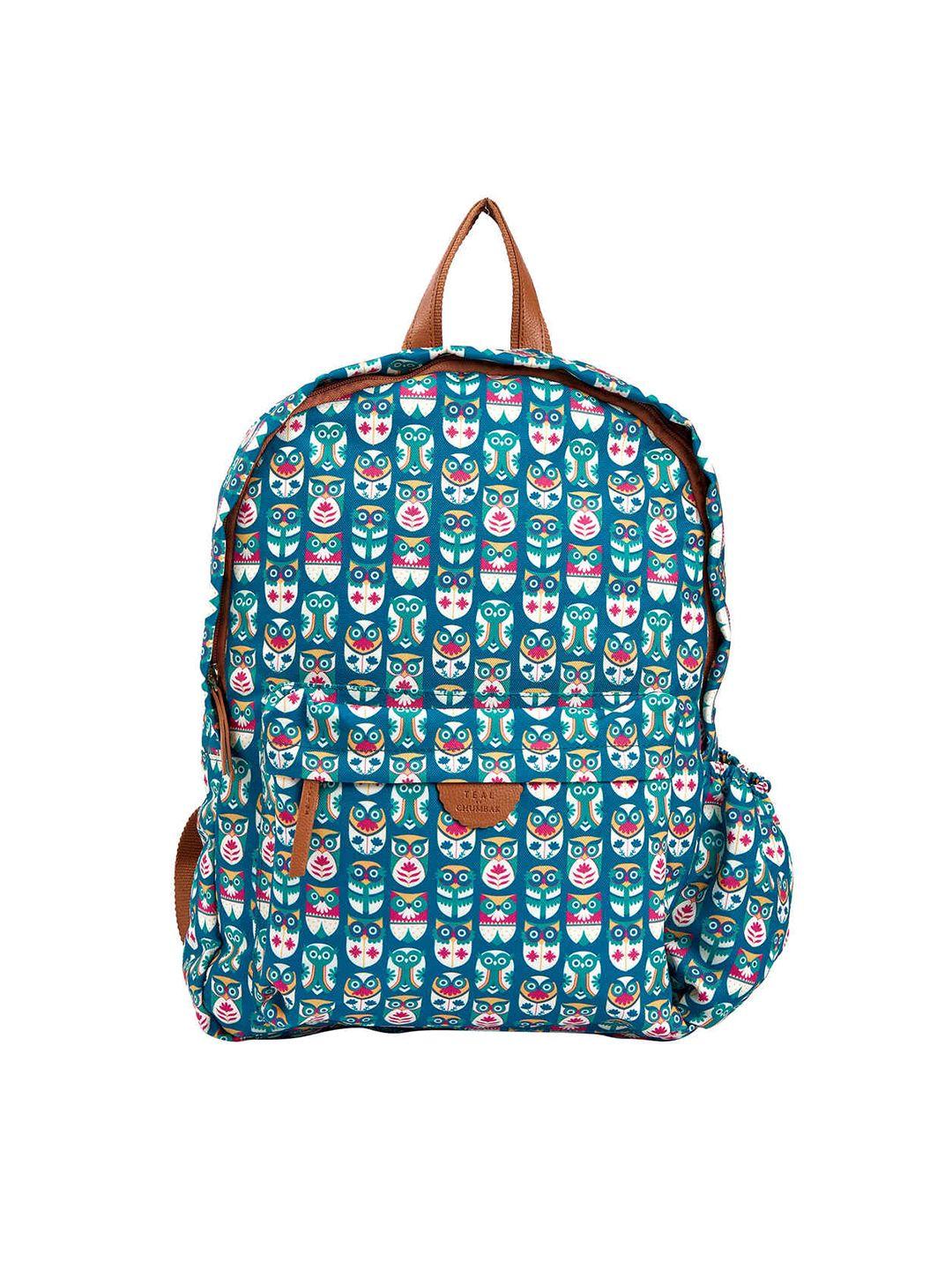 teal by chumbak women printed light weight medium back pack