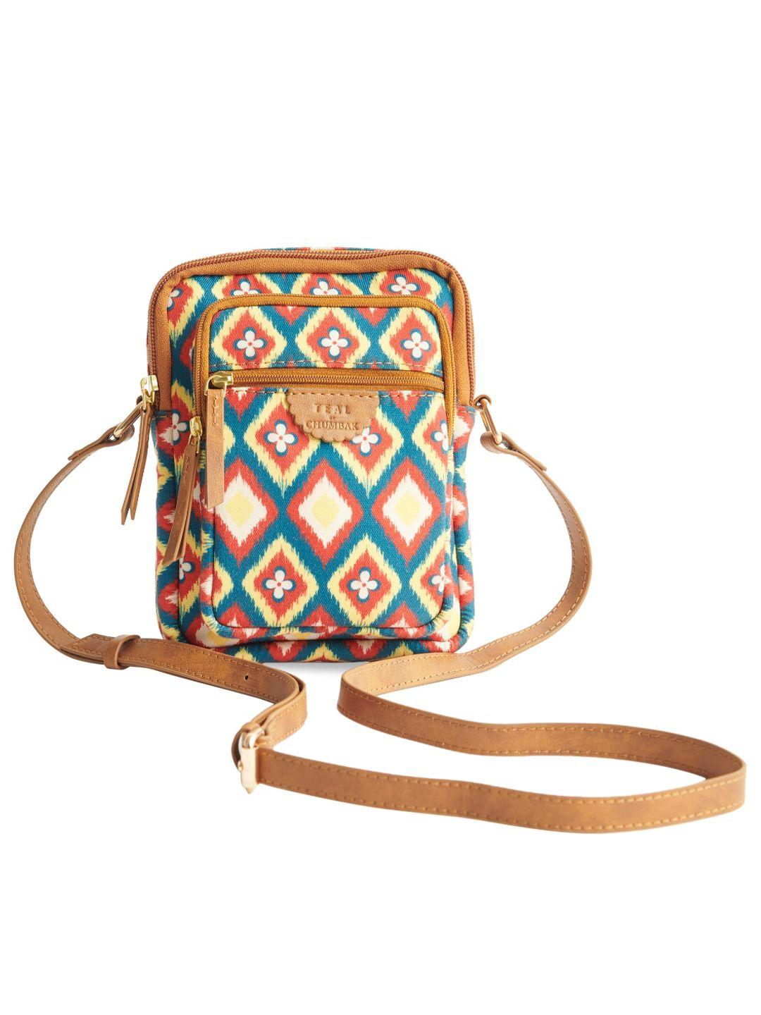 teal by chumbak women printed structured sling bag