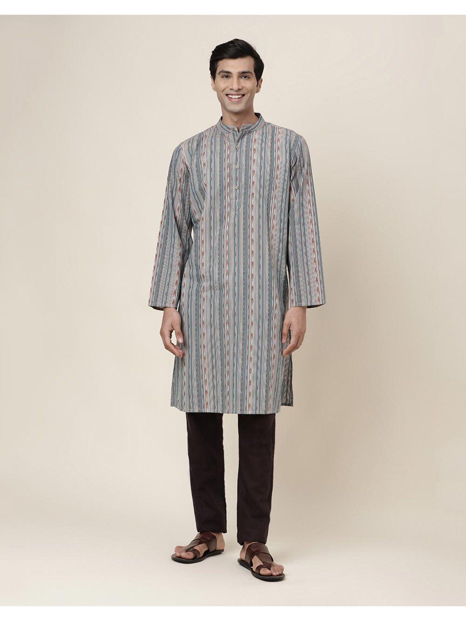 teal cotton long kurta