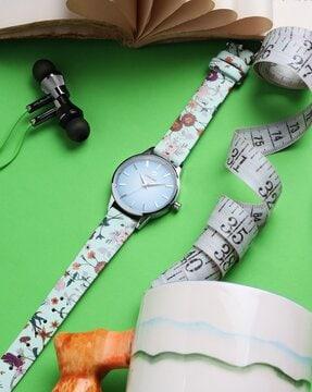teal dial analogue fashion watch for women