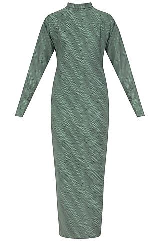 teal hairline print maxi dress