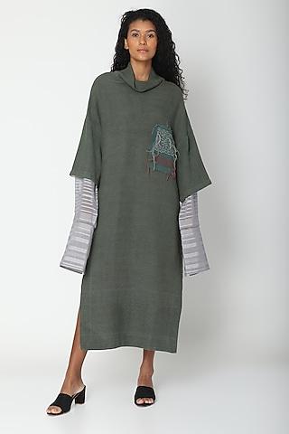 teal handwoven tunic