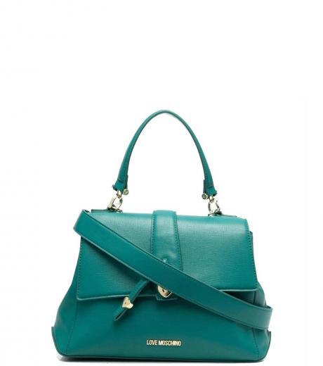 teal heart charm small satchel