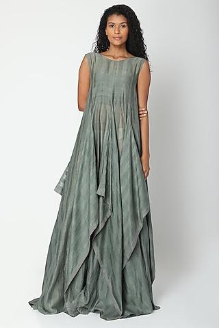 teal panelled tent dress