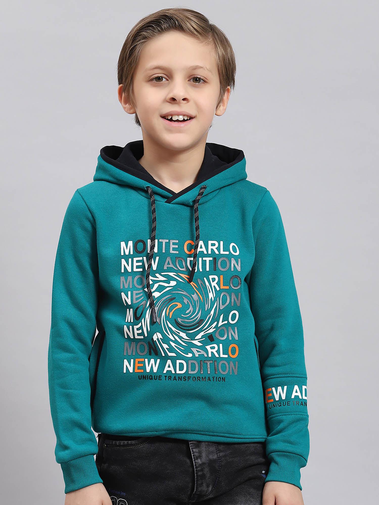 teal printed hoodie