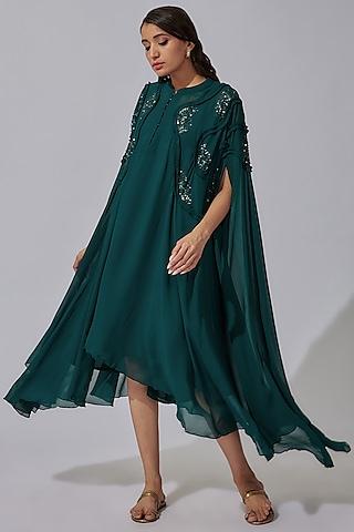 teal pure georgette tunic