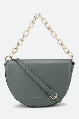 teal solid casual polyurethane women shoulder bag