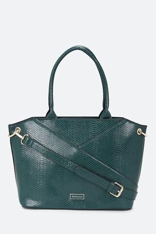 teal solid formal leather women shoulder bag