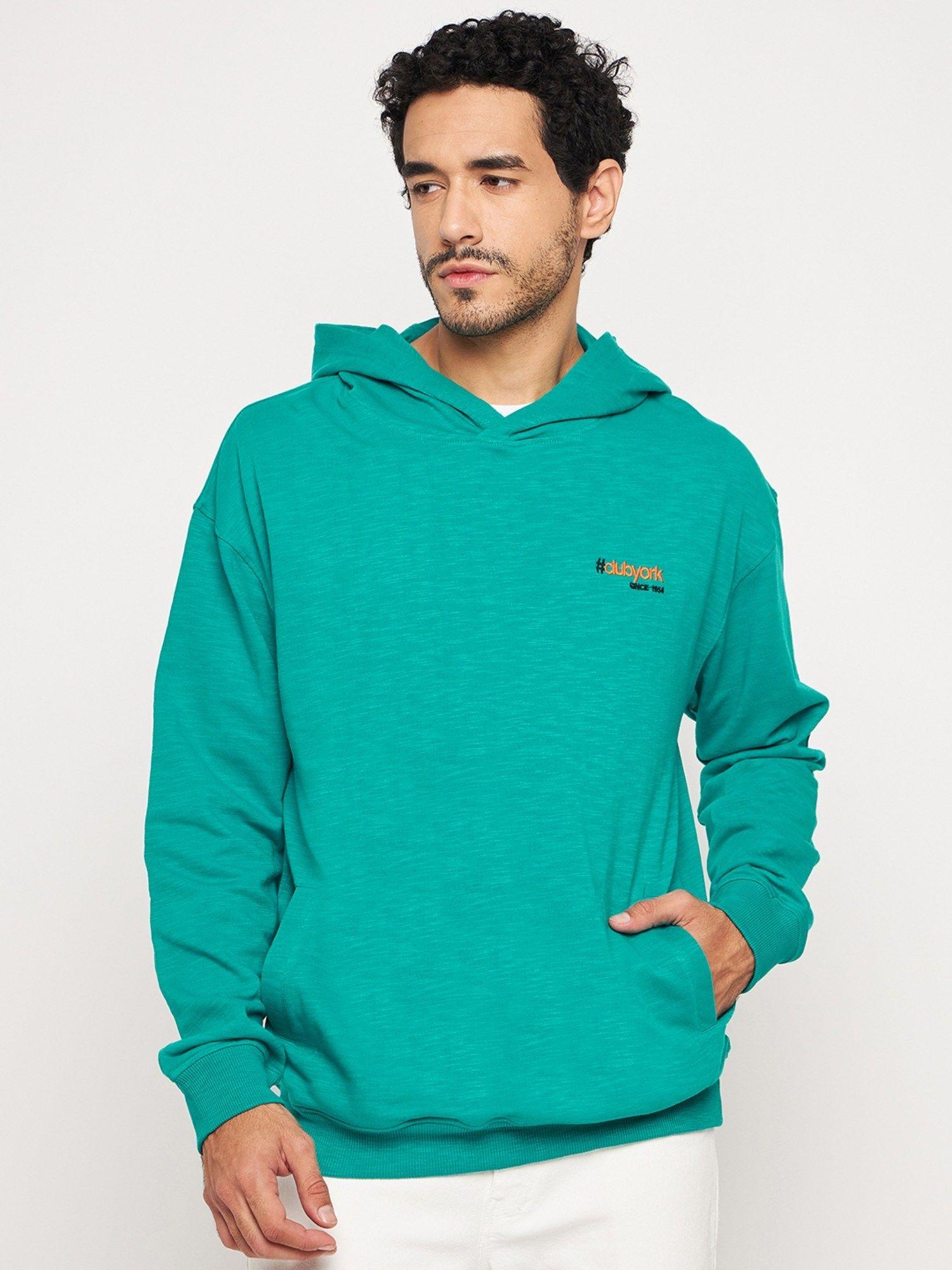 teal solid hoodie