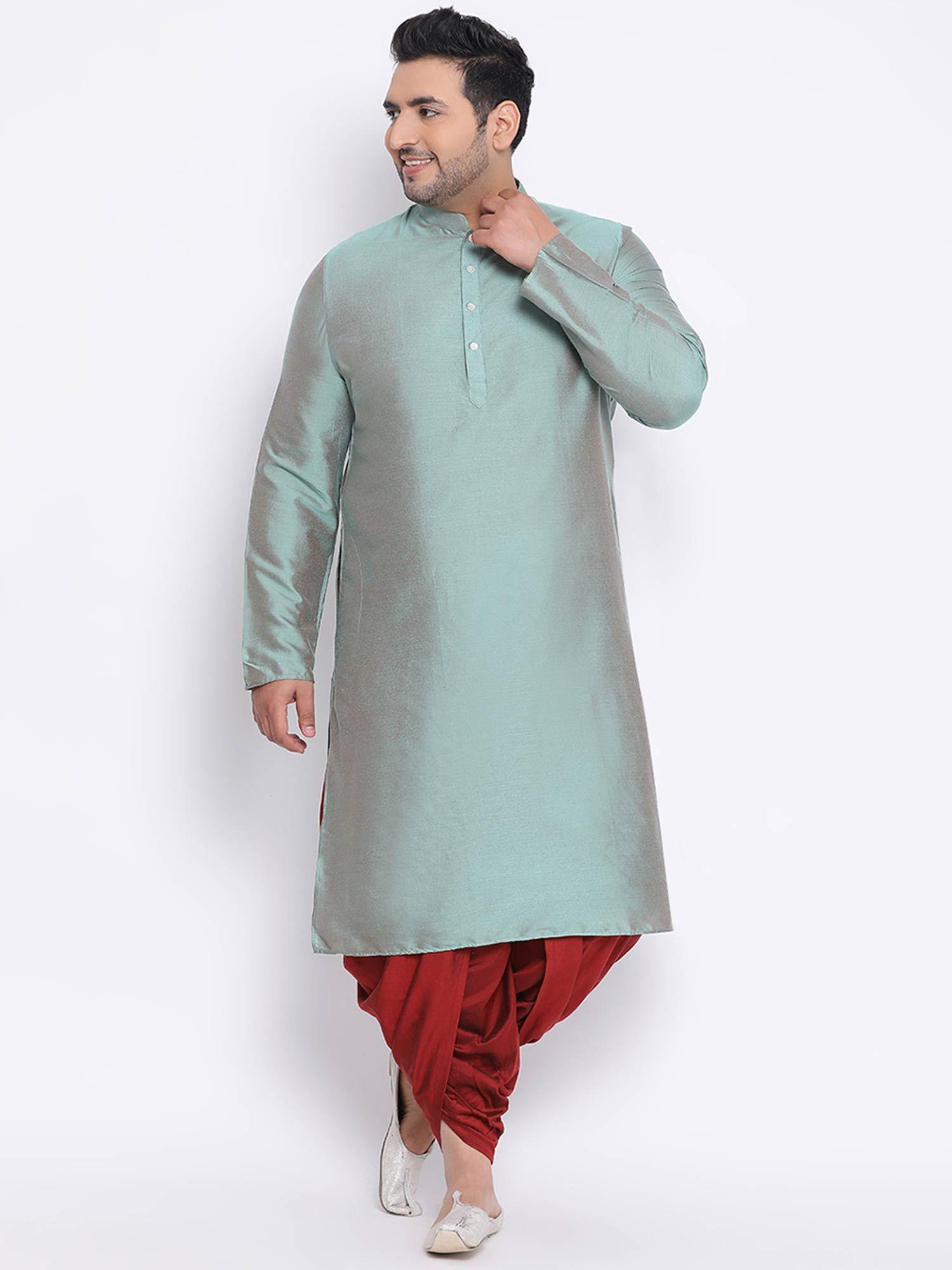 teal solid kurta