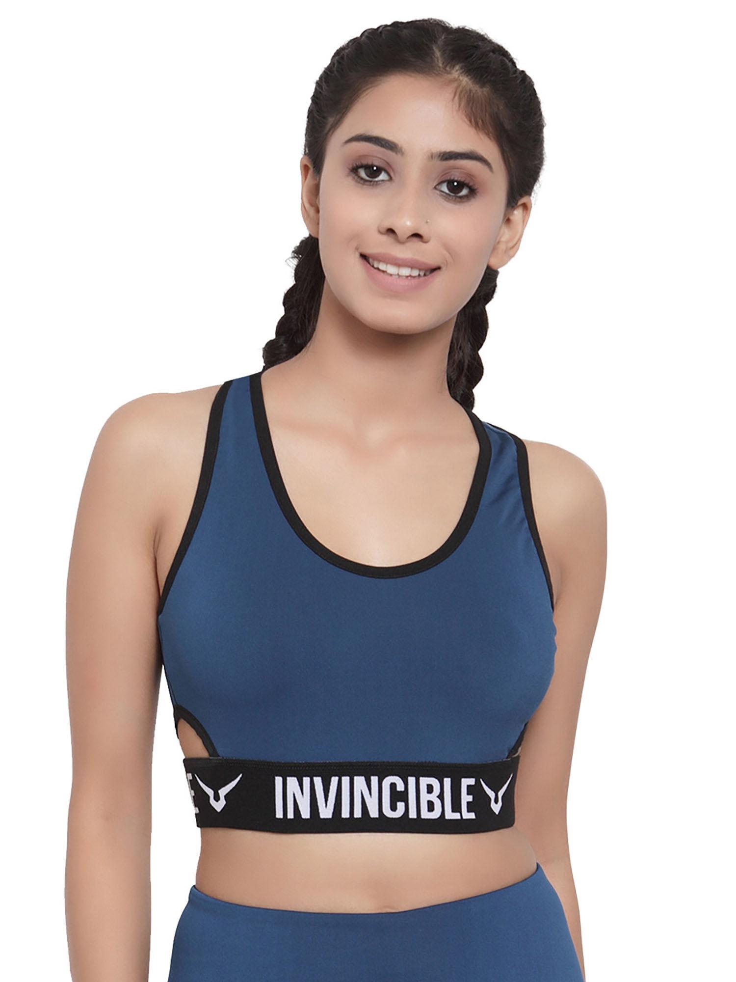 teal womens functional pocket sports bra