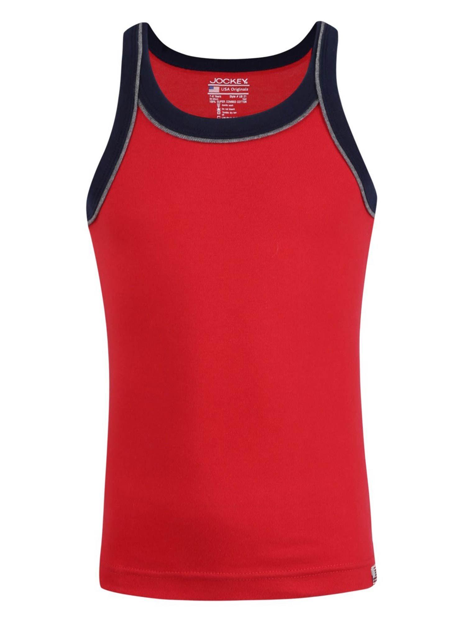 team red and navy boys vest red