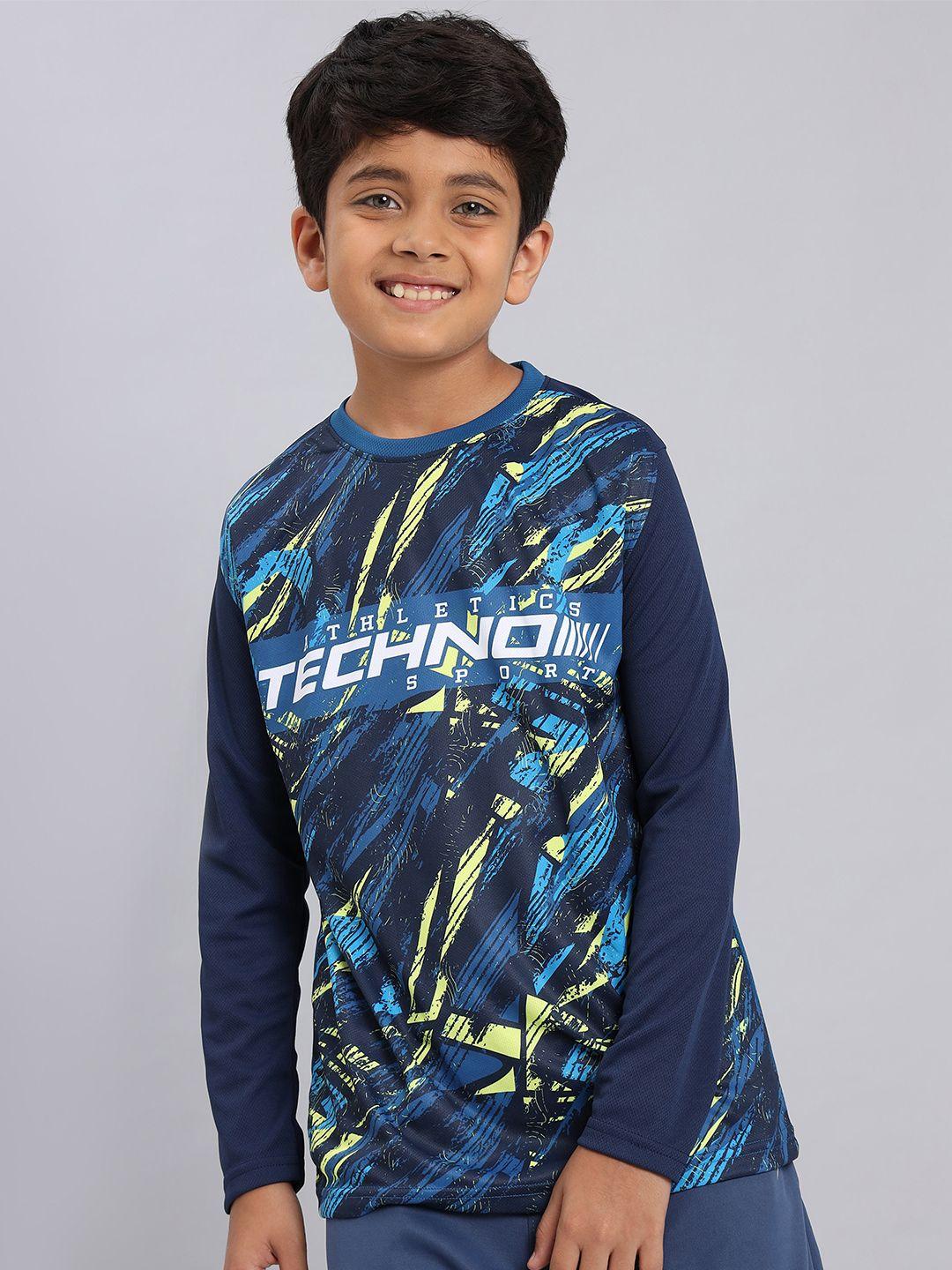 technosport boys antimicrobial abstract printed sports t-shirt