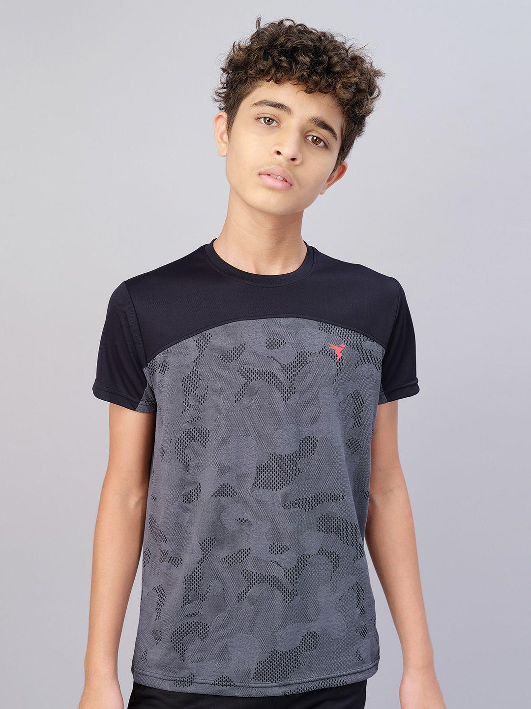 technosport boys camouflage printed antimicrobial active t-shirt