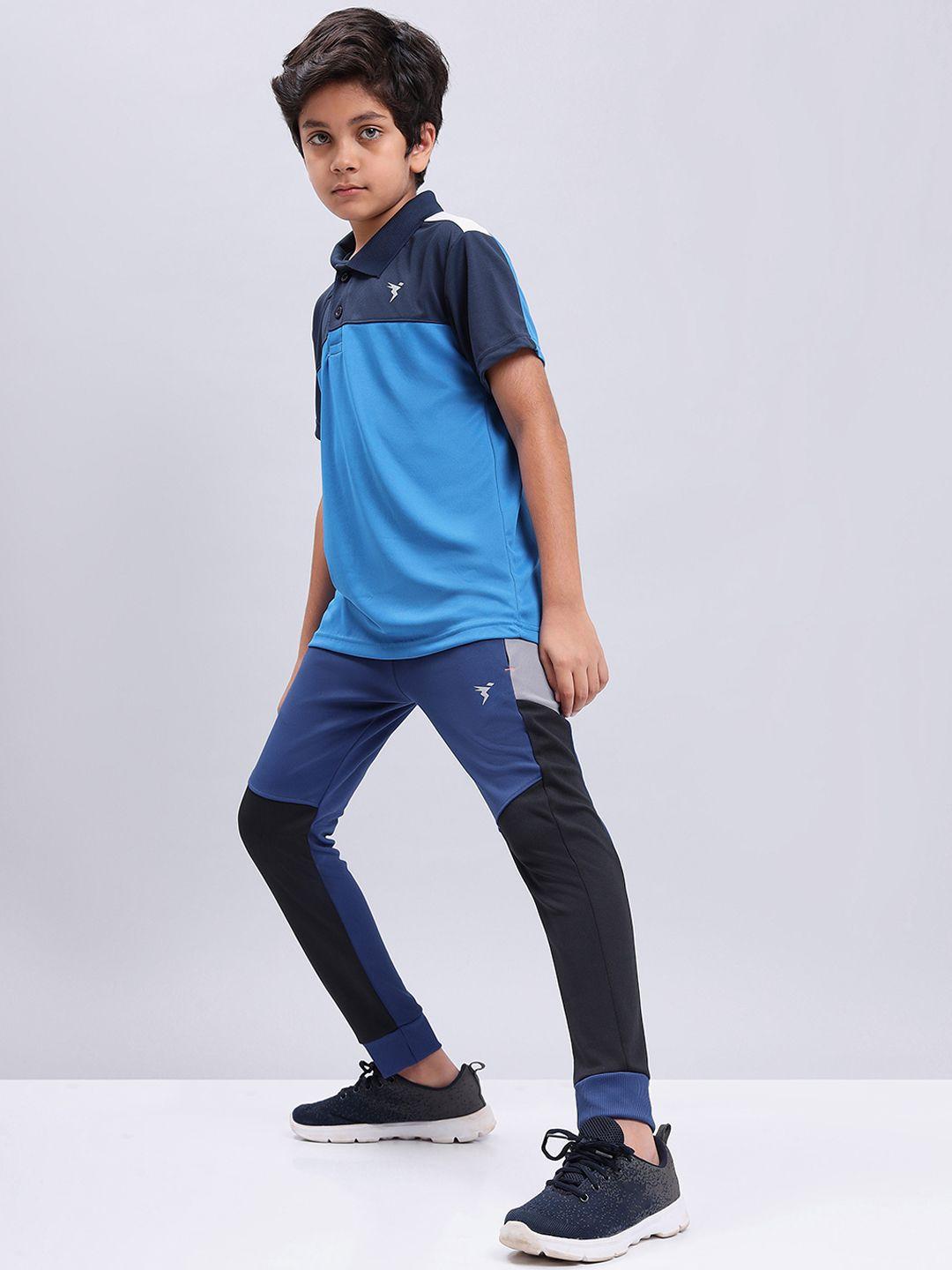 technosport boys colourblocked mid rise antimicrobial joggers