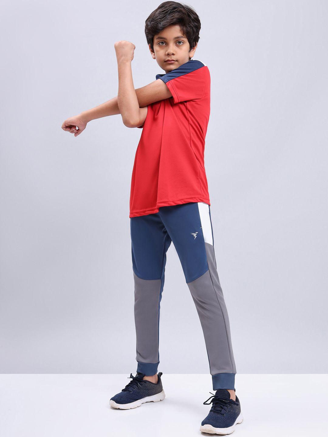 technosport boys colourblocked mid-rise joggers