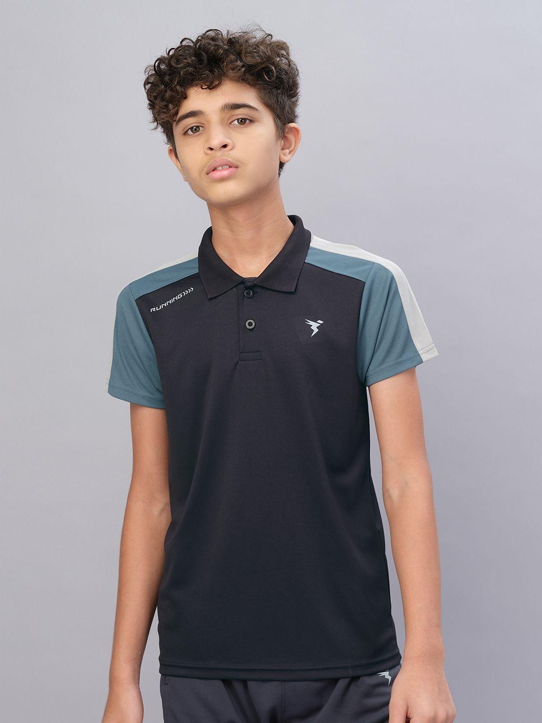 technosport boys polo collar antimicrobial active t-shirt