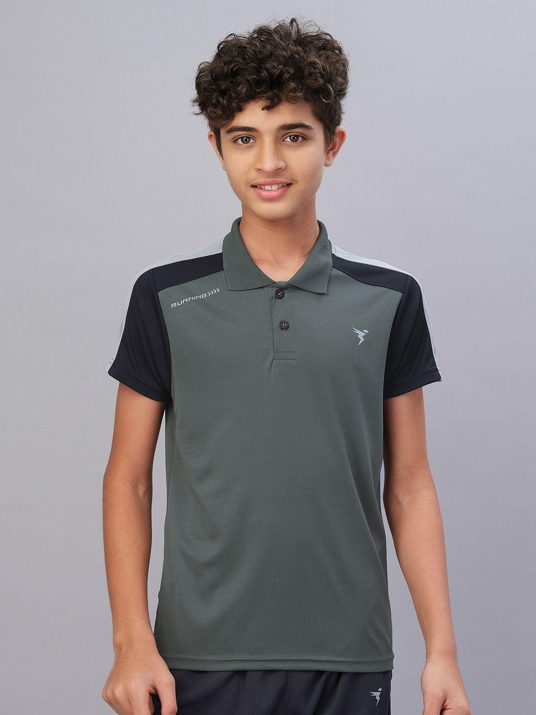 technosport boys polo collar antimicrobial active t-shirt