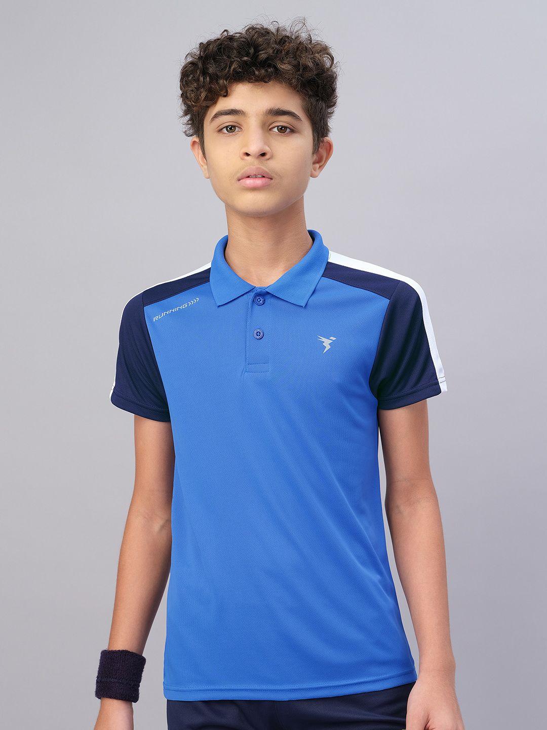 technosport boys polo collar antimicrobial active t-shirt