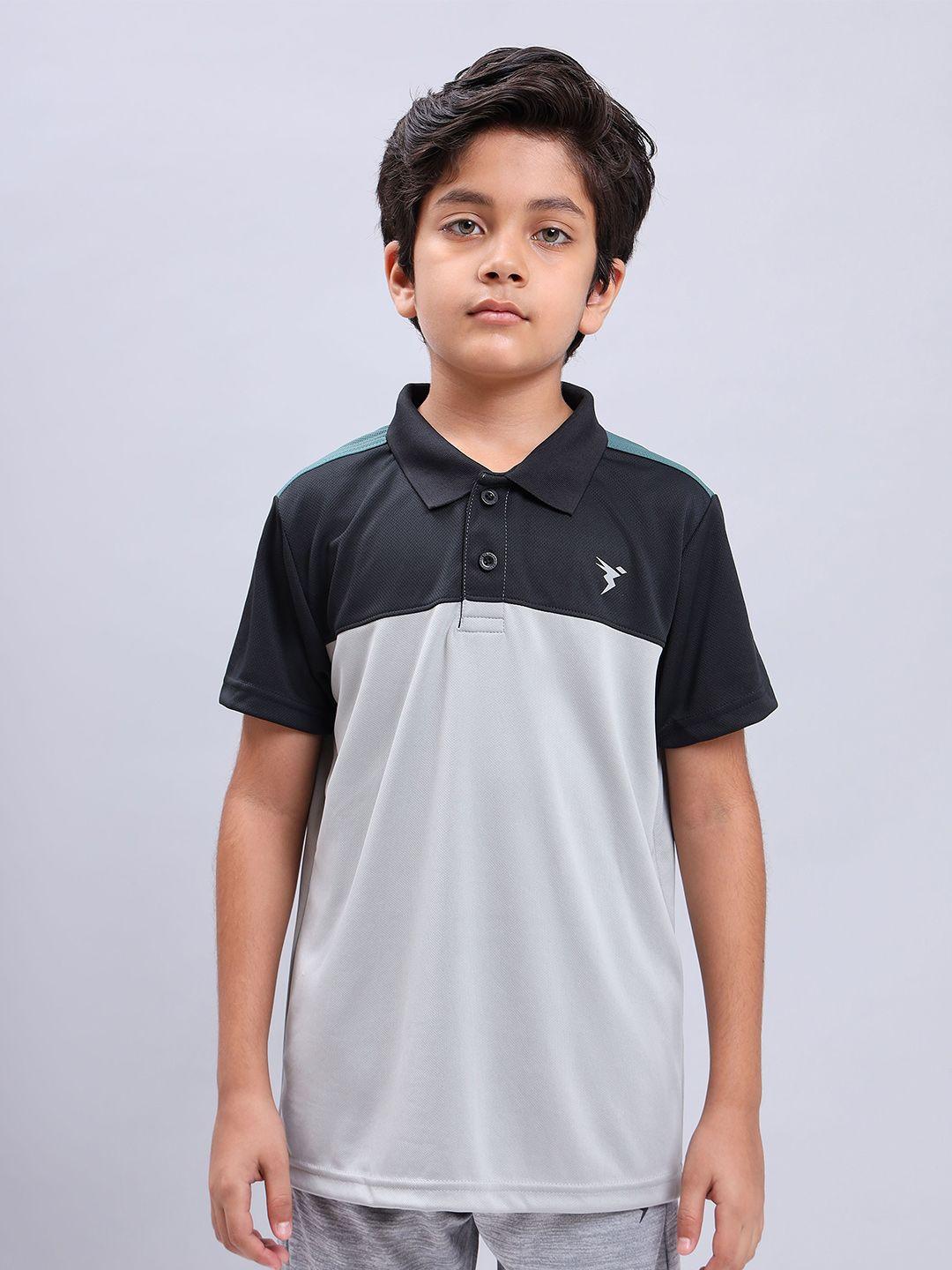 technosport boys polo collar antimicrobial slim fit t-shirt