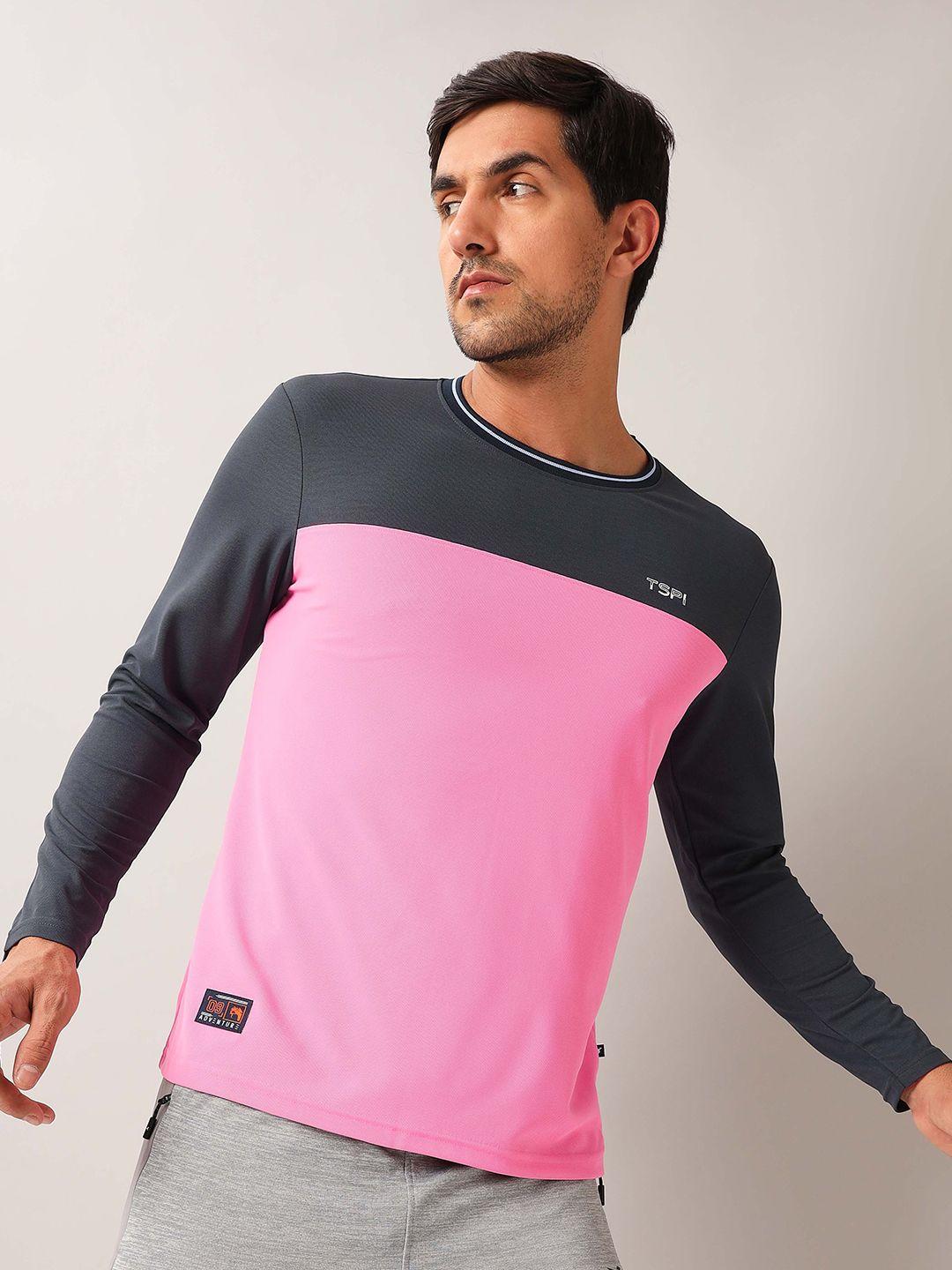 technosport colourblocked anti odour slim fit sports t-shirt