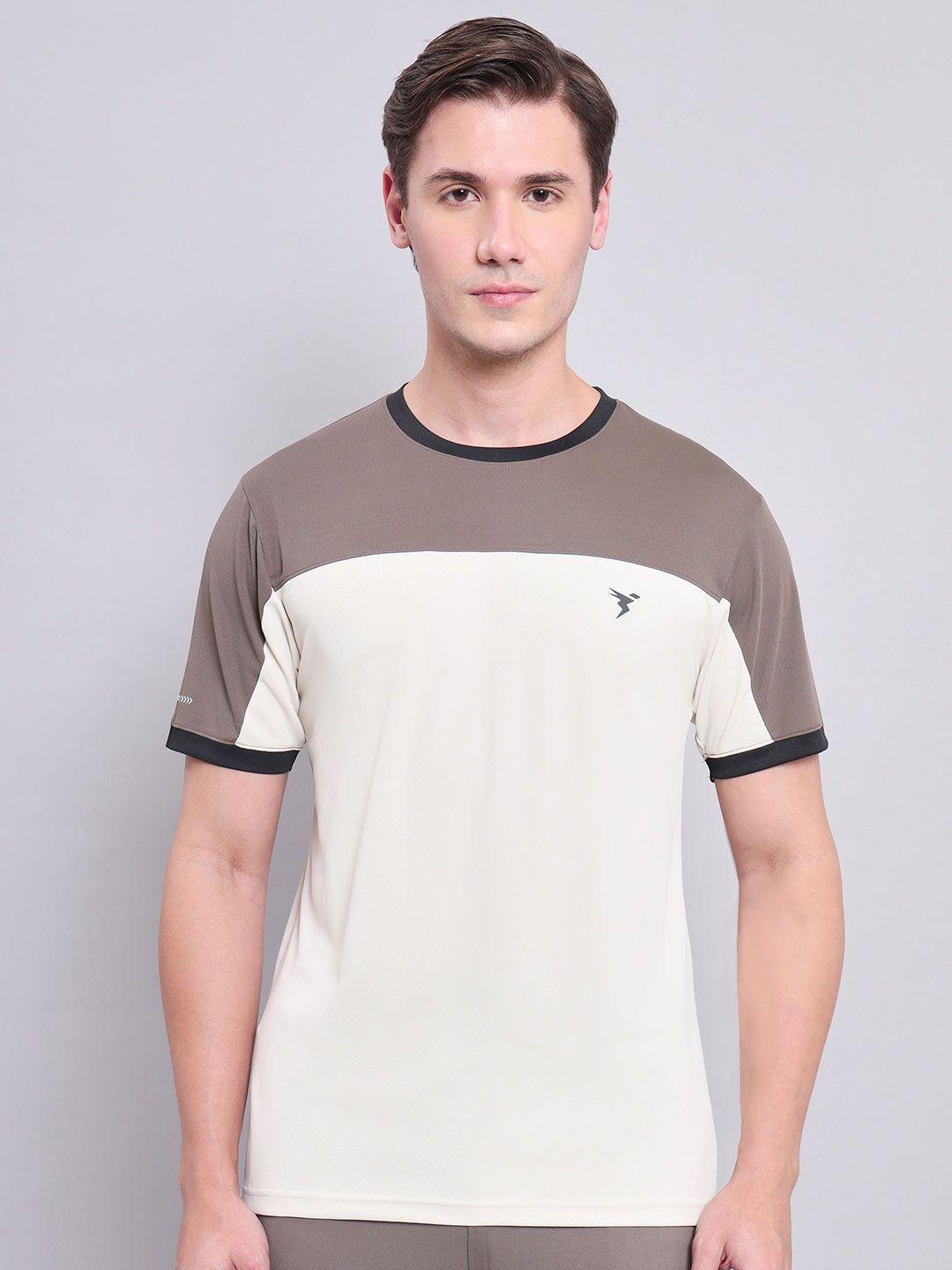 technosport colourblocked round neck antimicrobial t-shirt