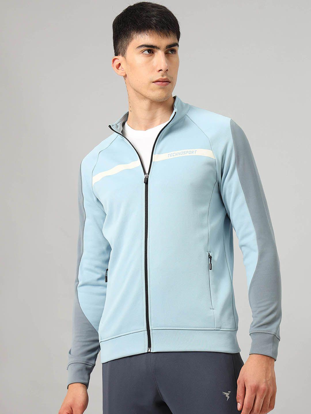 technosport men blue lightweight antimicrobial running sporty jacket