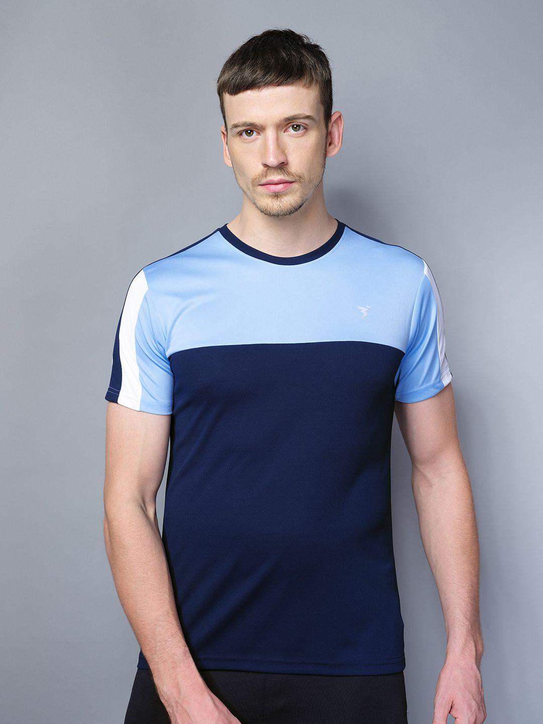 technosport men colourblocked antimicrobial t-shirt