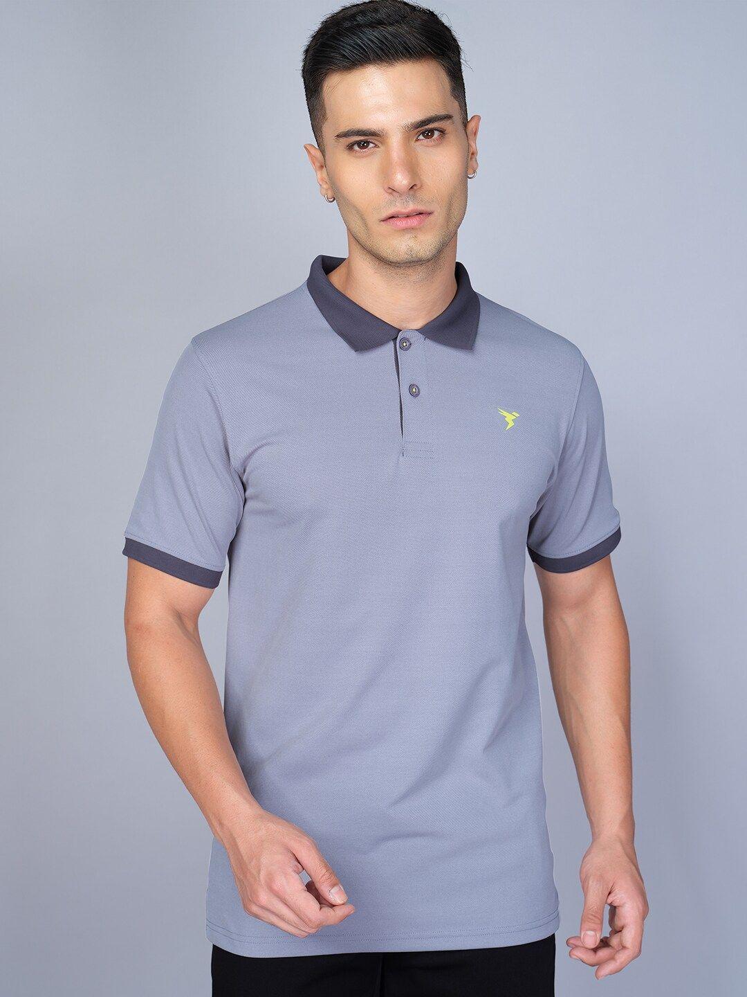 technosport men polo collar antimicrobial t-shirt