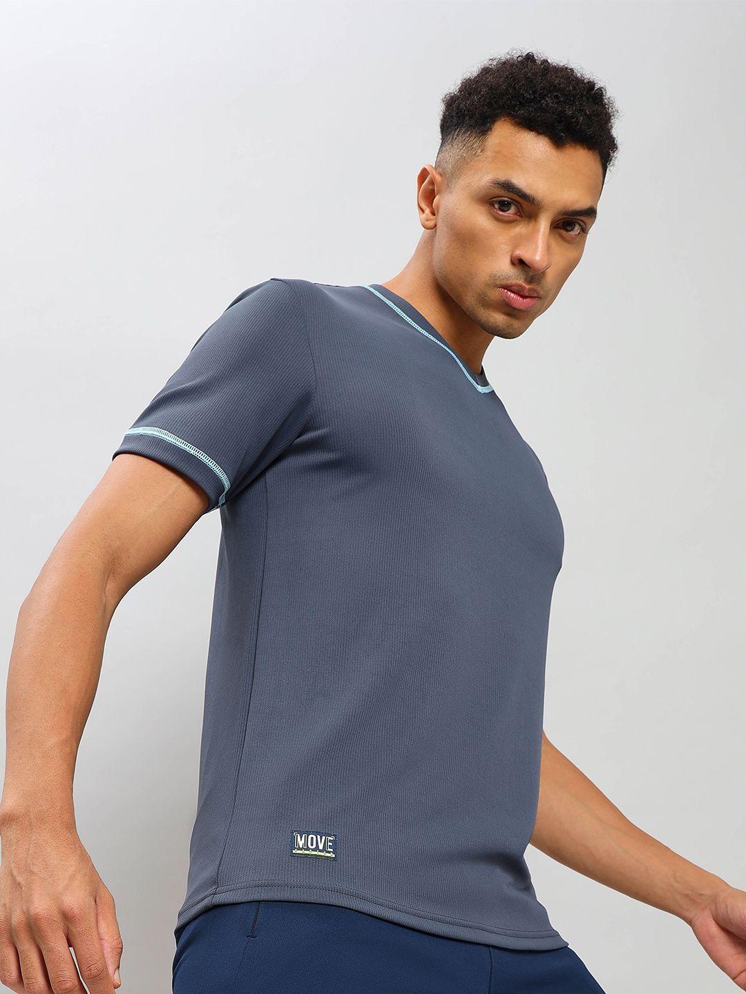 technosport striped v-neck antimicrobial pockets slim fit sports t-shirt