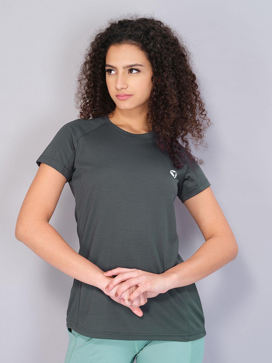 technosport women olive green antimicrobial t-shirt