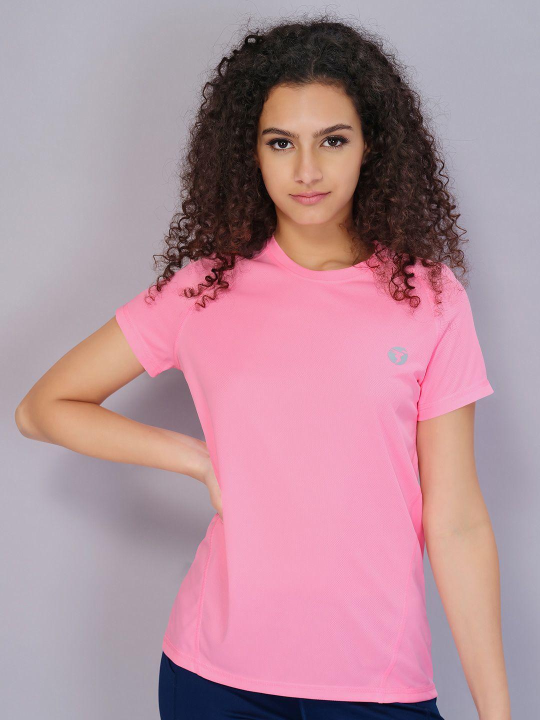 technosport women pink v-neck antimicrobial t-shirt
