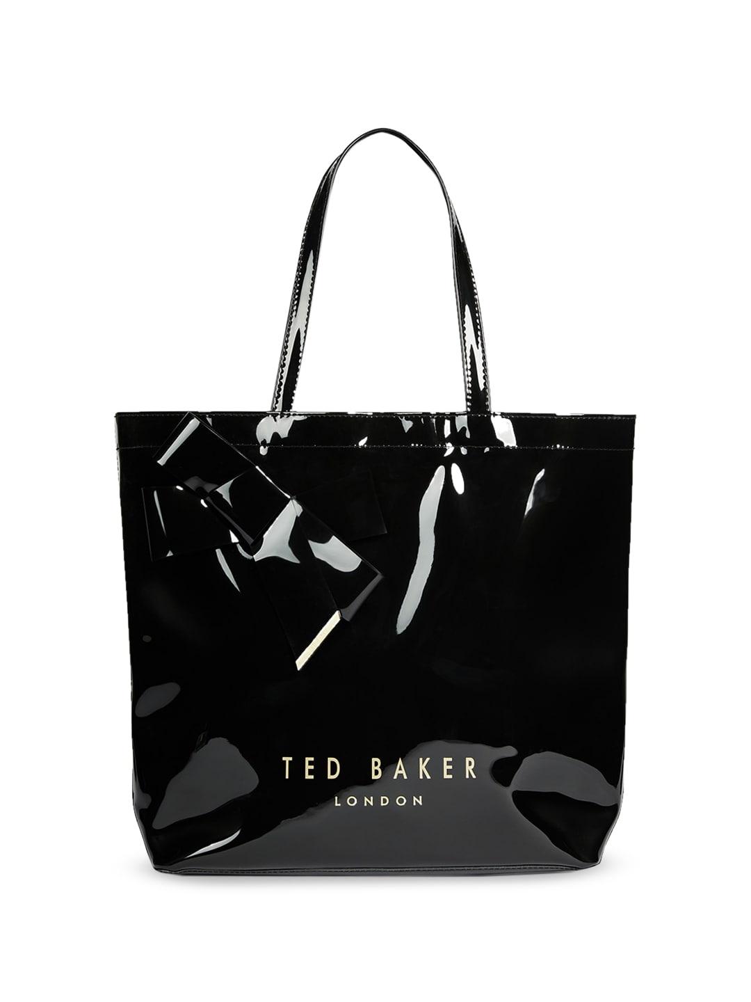 ted baker bow detailed pu structured tote bag
