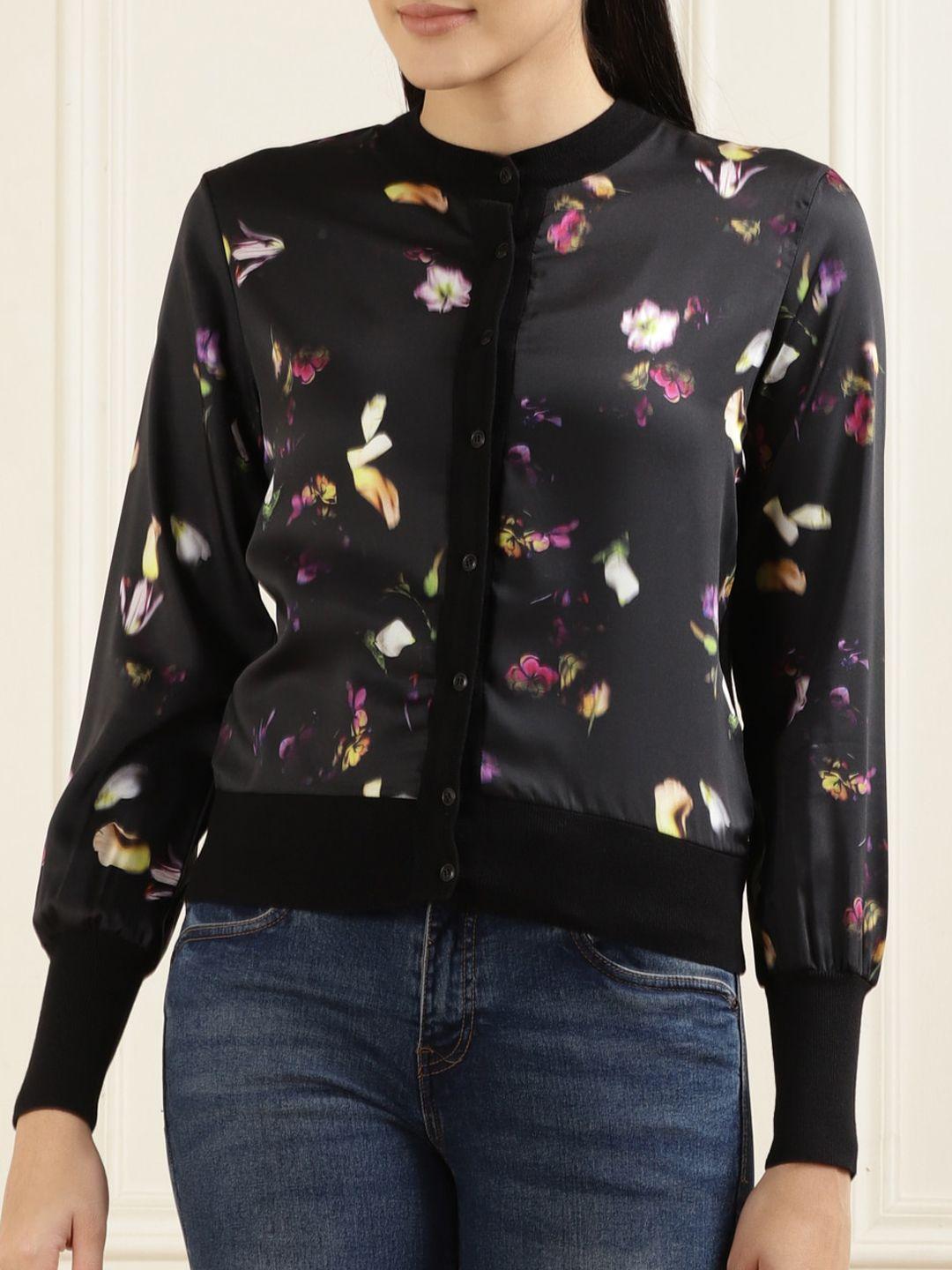 ted baker floral printed round neck cardigan